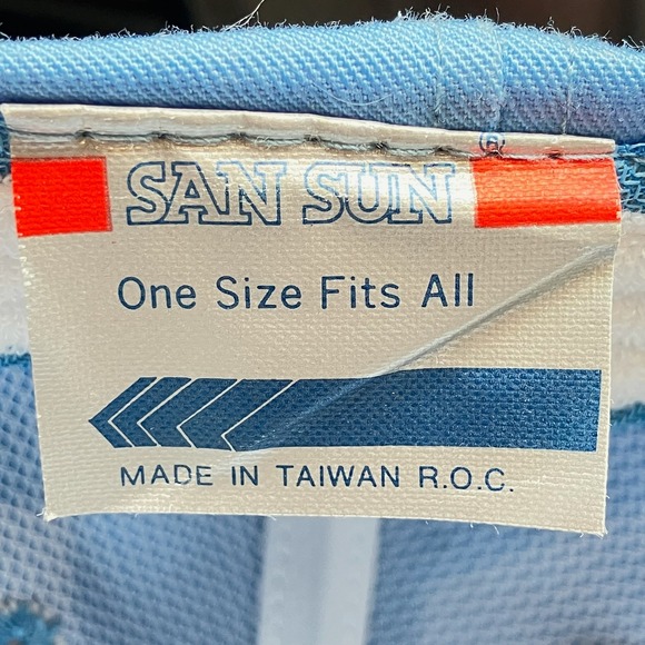 Vintage San Sun Vanderhooft Snapback Hat Cap Blue Cord Trim Taiwan OSFA - Picture 5 of 6